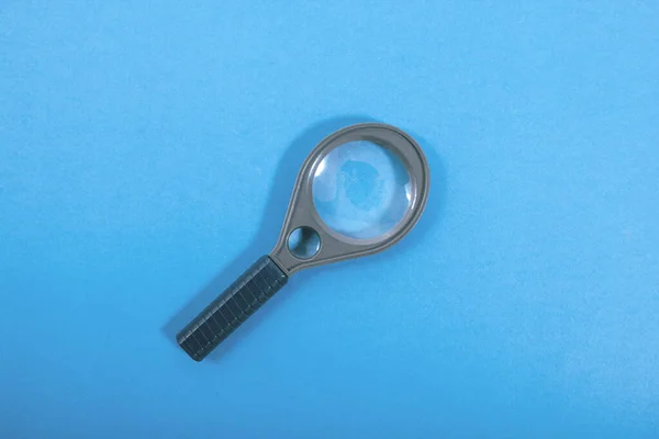 Magnifier Blue Background Concept Search — Stock Photo, Image