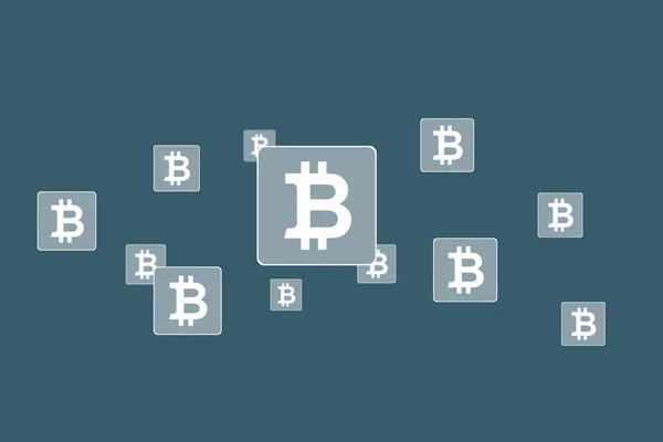 Yeşil Arkaplanda Bitcoin Simgesi — Stok fotoğraf