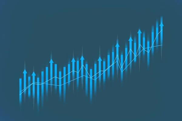 Gráfico Crecimiento Con Flechas Sobre Fondo Verde —  Fotos de Stock