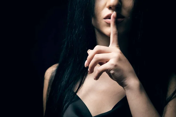Mujer Sexy Haciendo Gesto Silencio —  Fotos de Stock