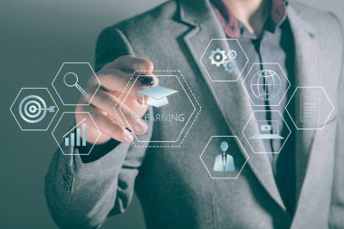 E-öğrenim İnternet Webinar Çevrimiçi Kurslar konsepti