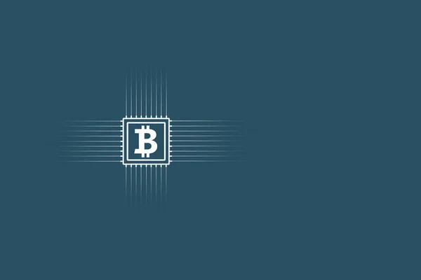 Isolated Icon Bitcoin Microchip — Stock Photo, Image