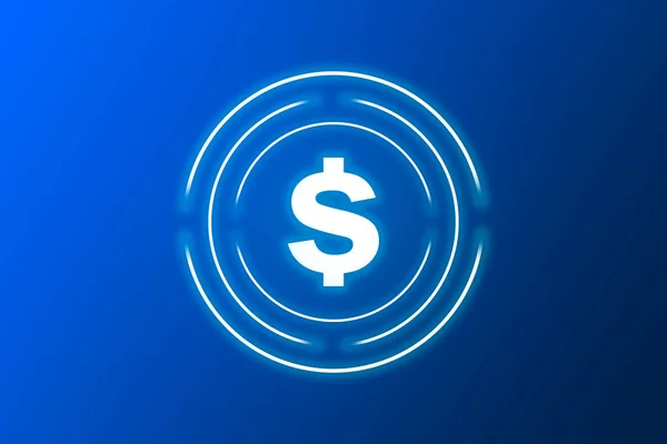 Dollar Icon Blue Background — Stock Photo, Image