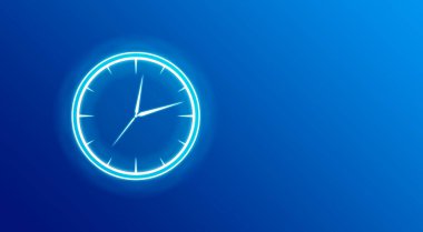 Mavi arkaplanda saat simgesi