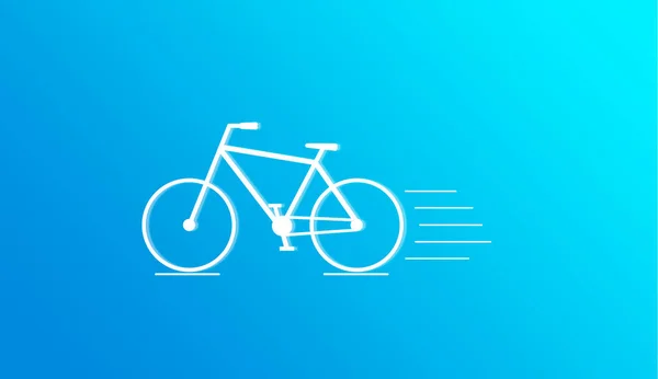 Fiets Pictogram Blauwe Achtergrond — Stockfoto