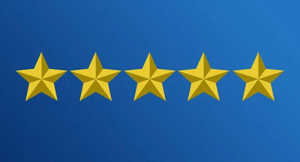 Gold stars for evaluation. Five Stars