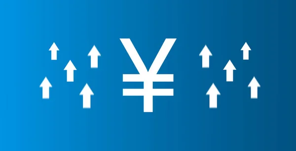Yen Icon Arrows Rise Currency — Stock Photo, Image