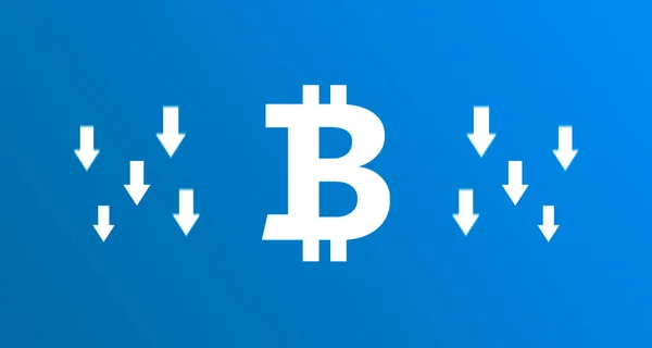 ดาวน โหลดไอคอน Bitcoin ของล กศร ตราการตกต — ภาพถ่ายสต็อก