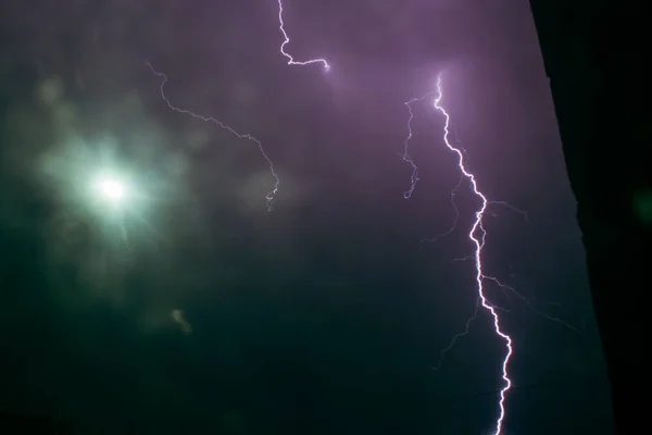 Relâmpago Céu Noturno — Fotografia de Stock