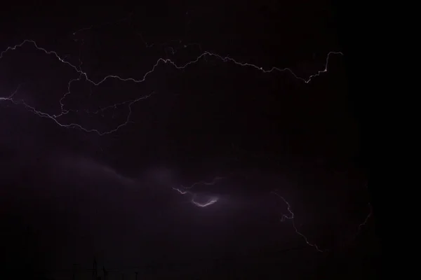 Lightning Night Sky — Stock Photo, Image