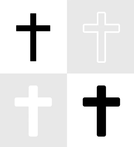 Christelijke Kruis Pictogram Geïsoleerd Witte Achtergrond — Stockfoto