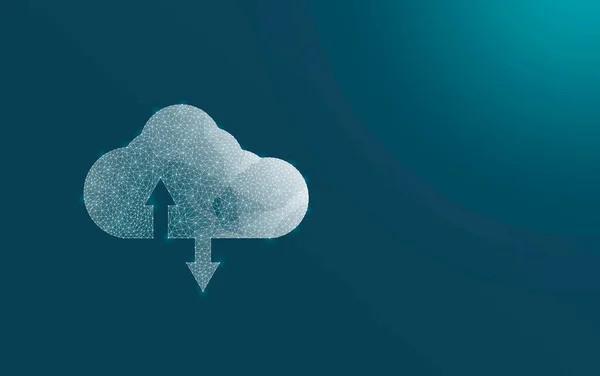 Хмара Даних Мережі Синьому Фоні — стокове фото