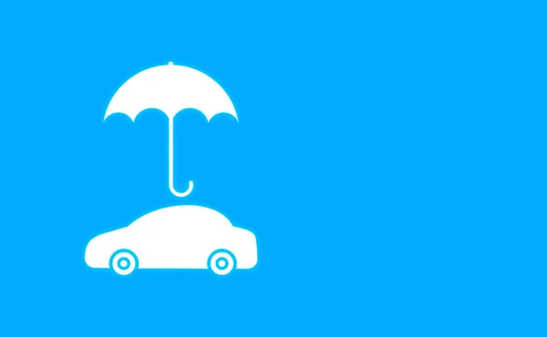 Umbrella and car icons. car insurance