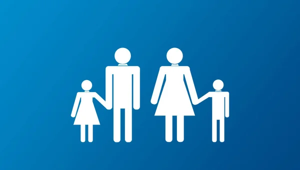 family icon on blue background