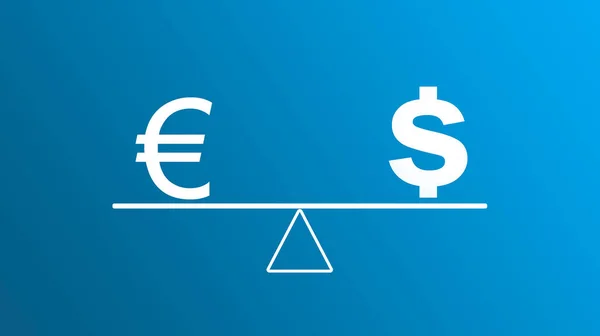 Евро Доллар Весах — стоковое фото