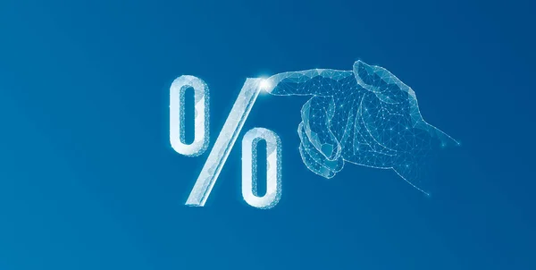 Hand Clicks Percentage Network — Stok fotoğraf