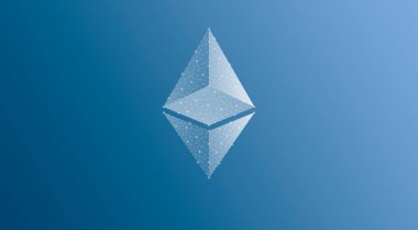 cryptocurrency icon from web on blue background