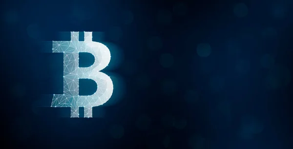 Bitcoin Aus Dem Netzwerk Auf Bokeh Hintergrund — Stockfoto