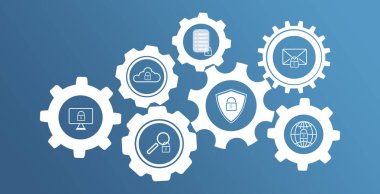 Şebeke kilitlendi. Mavi arkaplanda veri koruma kavramı