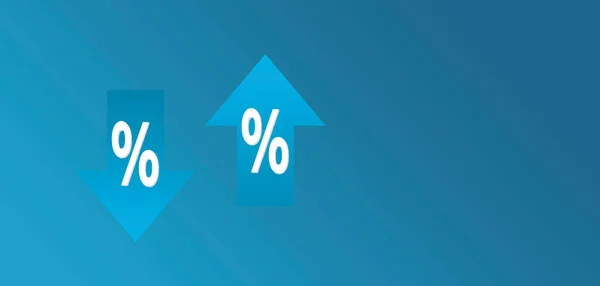 Percentagem Seta Para Cima Para Baixo Ícone Linha Seta Percentual — Fotografia de Stock