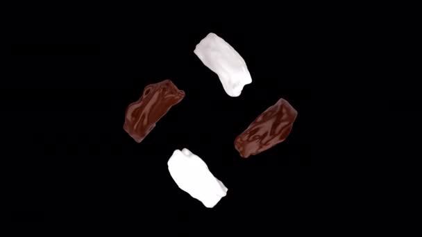 Vórtice Leite Com Chocolate Fundo Canal Alfa — Vídeo de Stock