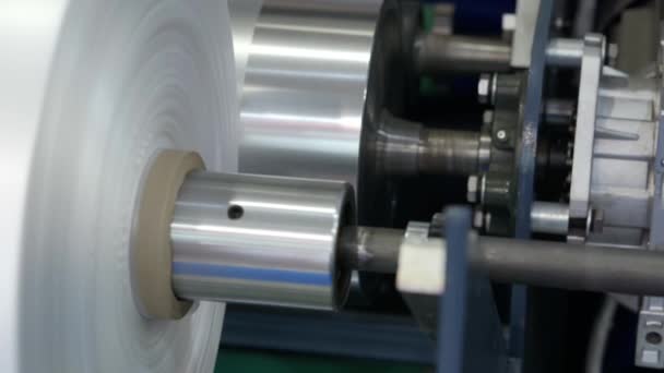 Výrobní proces polyethylenové fólie. — Stock video