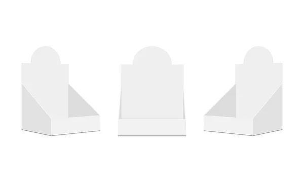 一套硬纸板显示盒装软垫与圆顶部 隔离在白色背景 病媒图解 — 图库矢量图片