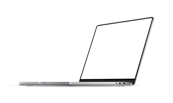 Modern Laptop Mockup Side View Elszigetelt Fehér Háttér Vektorillusztráció — Stock Vector