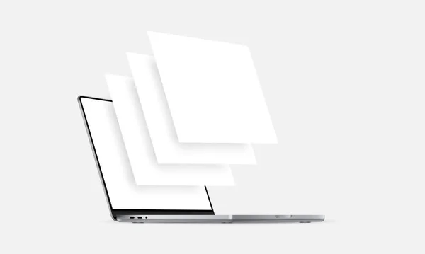 Mockup Laptop Blank Wireframing Strony Koncepcja Wyświetlania Projektów Web Design — Wektor stockowy