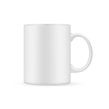 Kupa mockup beyaz arka planda izole. Vektör Illustration