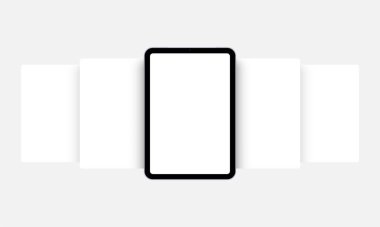 Boş Web Sayfaları ile Tablet Mockup, Ön Görünüm. Vektör İllüstrasyonu