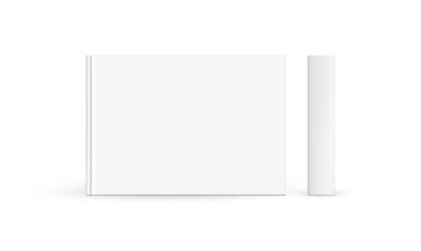 Dikdörtgen Hardcover Kitap ya da Fotoğraf Albüm Model, Ön Kapak ve Omurga, Beyaz Arkaplan 'da izole. Vektör İllüstrasyonu