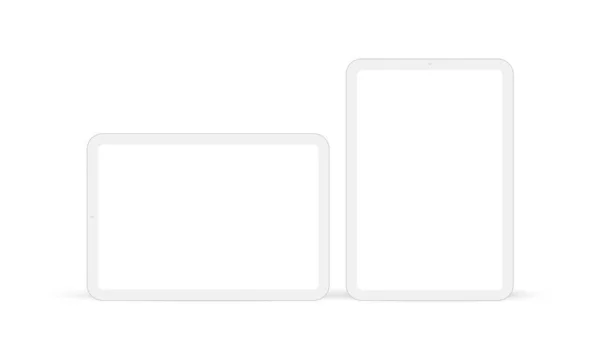 Clay Tablet Computer Attrappen Vertikale Und Horizontale Blankbildschirme Isoliert Auf — Stockvektor