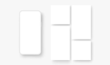 Sosyal Medya Tasarımı için Clay Cep Telefonu ve Boş Şablonlar. Vektör İllüstrasyonu