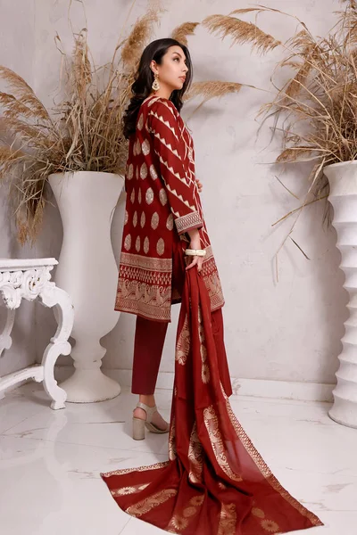 Pakistanisches Model Zeigt Ihr Traditionelles Kleid Shalwar Kameez — Stockfoto