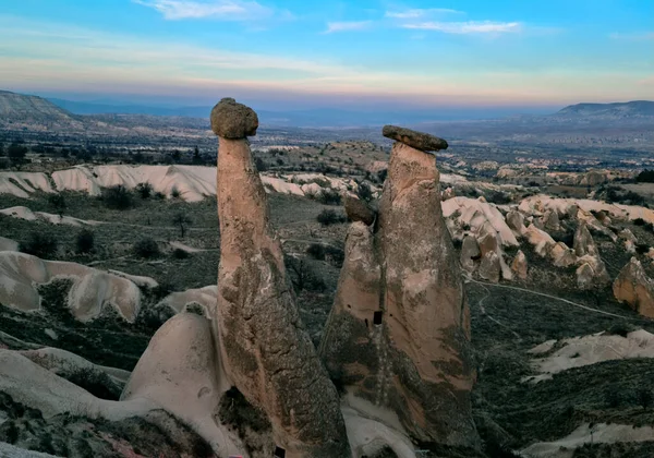 Tres Gracias Capadocia Nevsehir Turquía Chimeneas Hadas Nombre Turco Guzeller —  Fotos de Stock