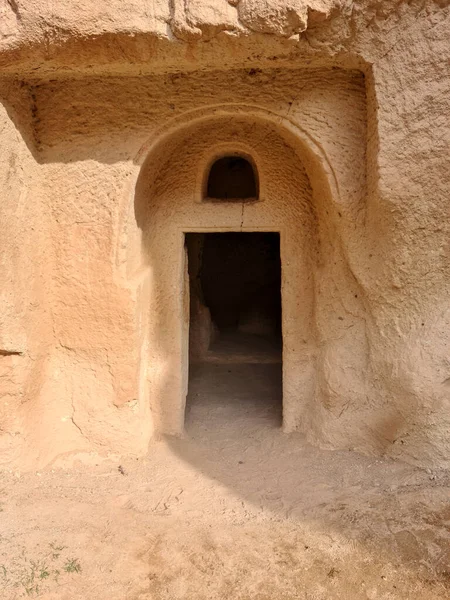 Carved Rooms Entrance Zelve Valley Cappadocia Turkey — 스톡 사진