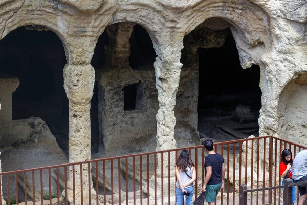 Besikli Caverna Besikli Magara Antakya Turquia Hatay Túmulos Antigos Tempo — Fotografia de Stock