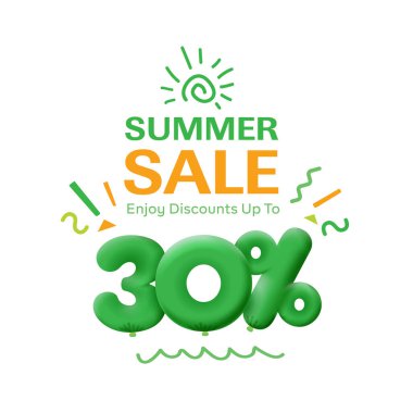 3 boyutlu yeşil balon şeklinde% 30 'a varan indirimlerin keyfini çıkarın..