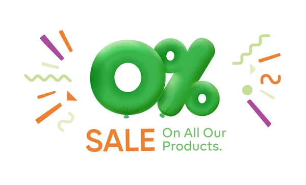 Venta Todos Nuestros Productos Banner Forma Globos Verdes — Vector de stock