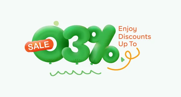 Enjoy Discounts Summer Sale Banner Form Green Balloons — Stock Vector