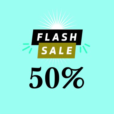 flaş satış afişi% 50 indirimi, sezonluk alışveriş tanıtımı, vektör tasarımı    