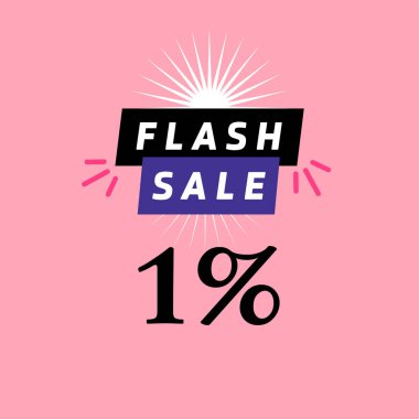 flaş satış afişi indirimi% 1, sezonluk alışveriş tanıtımı, vektör tasarımı