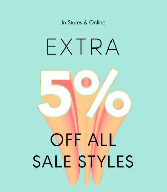 Tüm satış stili vektör posterlerinde% 5 indirim