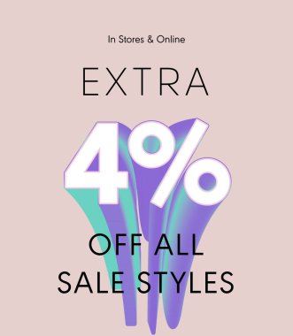 Tüm satış stilleri vektör posterlerinde% 4 indirim