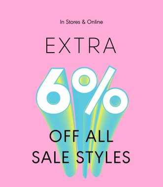 Tüm satış stili vektör posterlerinde% 6 indirim