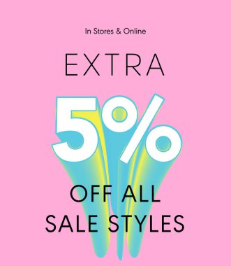 Tüm satış stili vektör posterlerinde% 5 indirim