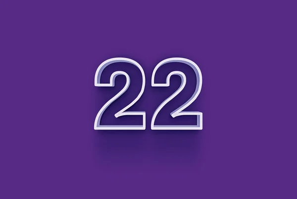 紫色背景上3D 22数字的图解 — 图库照片