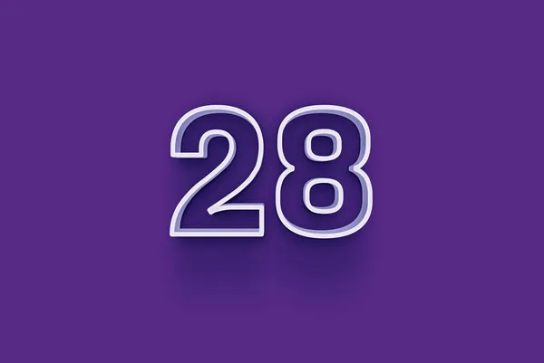 紫色の背景に3D 28番のイラスト — ストック写真