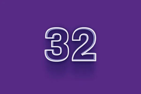 紫色の背景に3D 32番の数字のイラスト — ストック写真